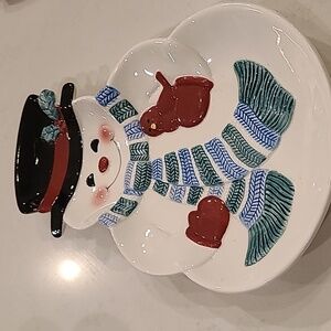 NEW! Hallmark Snowman Cookie Plate
